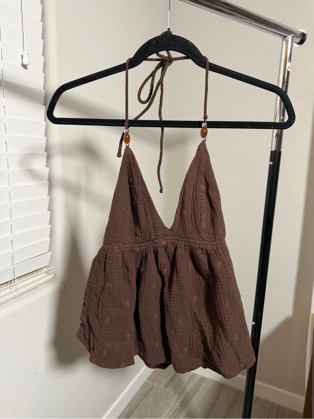 wild fable Brown Halter Peplum Camisole